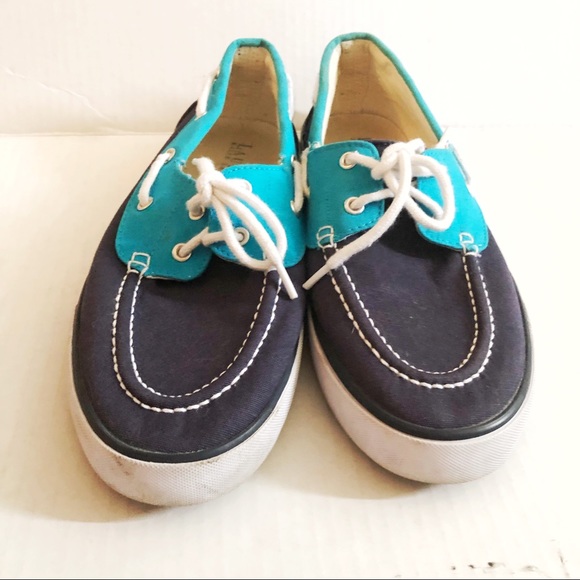 LRL Boat Shoes Bristol Navy & Bright Blue Sz 8.5 - Picture 3 of 8